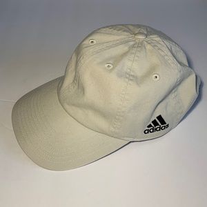 Adidas Hat Cap Khaki OSFA Six Panel Vented Top Adjustable 100% Cotton Ivory